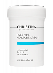 Christina Rose Hips MoistureCream with Carrot Oil for dry and very dry skin – Увлажняющий крем с маслом моркови для сухой и очень сухой кожи «Шиповник», 250 мл