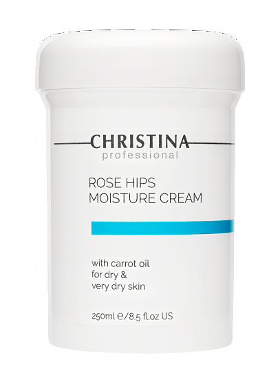 Christina Rose Hips MoistureCream with Carrot Oil for dry and very dry skin – Увлажняющий крем с маслом моркови для сухой и очень сухой кожи «Шиповник», 250 мл