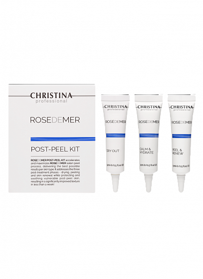 Christina Rose de Mer Post Peel Kit – Набор для постпилингового ухода, 3 × 15 мл